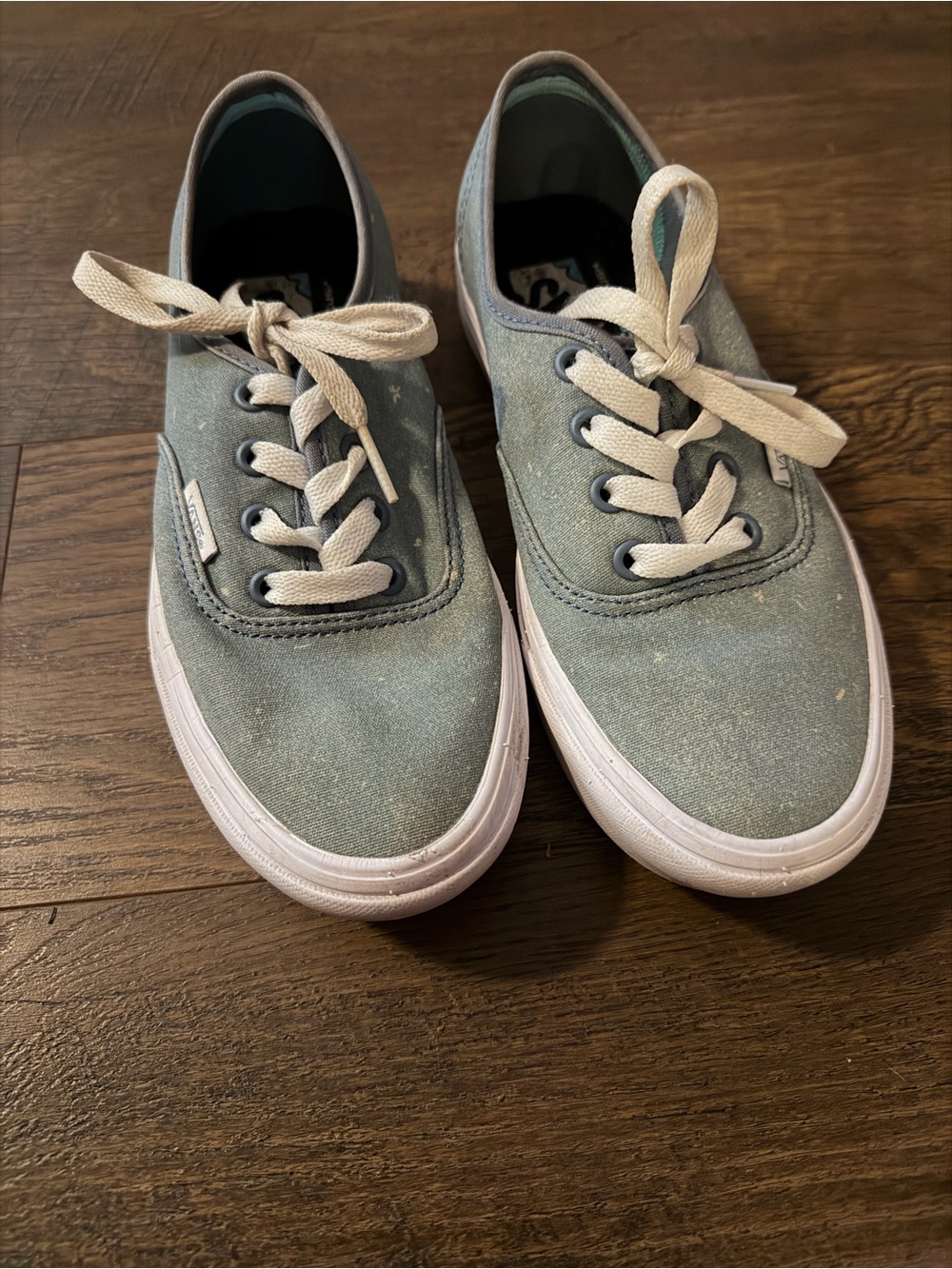 Vans Women’s Low-Top Sneakers in Sage Green with Cream Laces